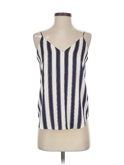 Pre-owned Express Tank Top Ivory Stripes Pattern V-neck Tops In White