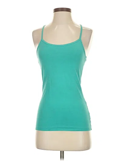 Pre-owned Express Tank Top Teal Halter Neckline Tops In Blue