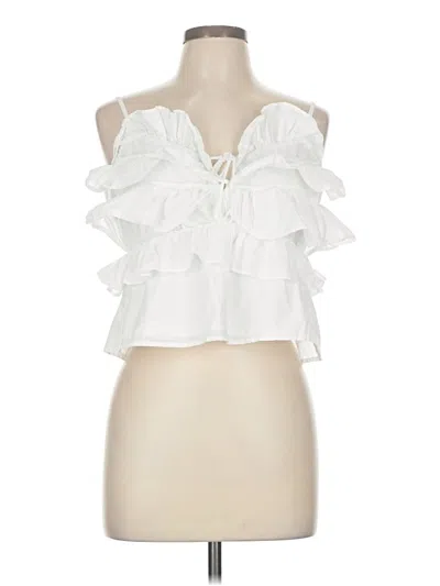 Pre-owned Express Tank Top White Strapless Neckline Tops