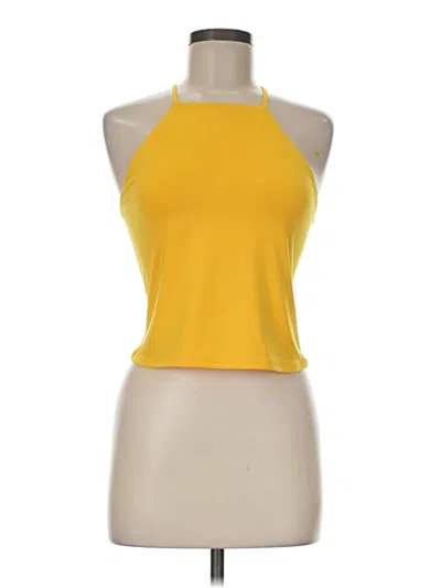 Pre-owned Express Tank Top Yellow Halter Neckline Tops