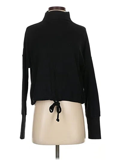 Pre-owned Express Thermal Top Black Tie Neck Tops