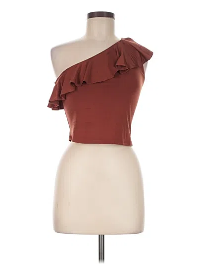 Pre-owned Express Tube Top Brown One Shoulder Neckline Tops