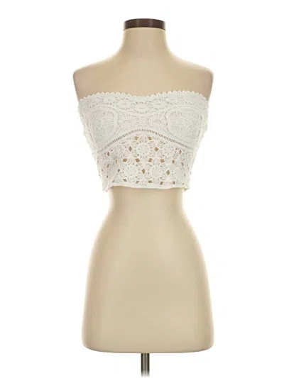 Pre-owned Express Tube Top Ivory Strapless Neckline Tops