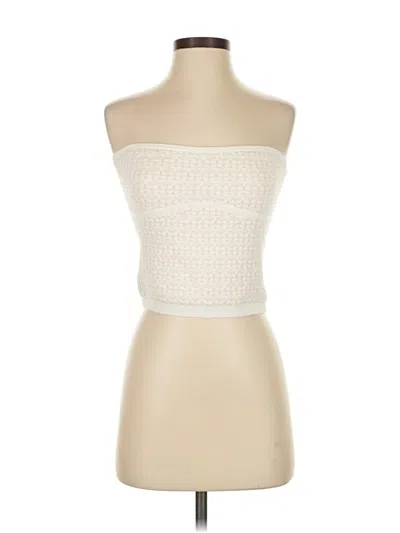 Pre-owned Express Tube Top Ivory Strapless Neckline Tops In White