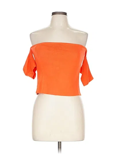 Pre-owned Express Tube Top Red Strapless Neckline Tops
