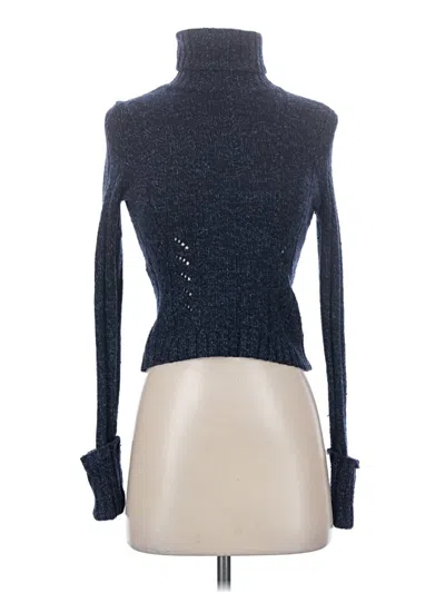 Pre-owned Express Turtleneck Sweater In Blue