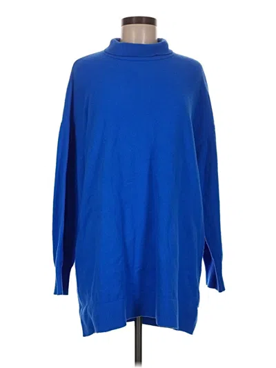 Pre-owned Express Turtleneck Sweater In Blue