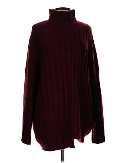 Pre-owned Express Turtleneck Sweater In Burgundy