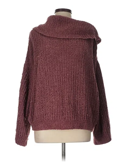 Pre-owned Express Turtleneck Sweater In Burgundy