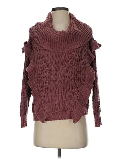 Pre-owned Express Turtleneck Sweater In Burgundy