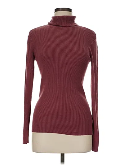 Pre-owned Express Turtleneck Sweater In Burgundy