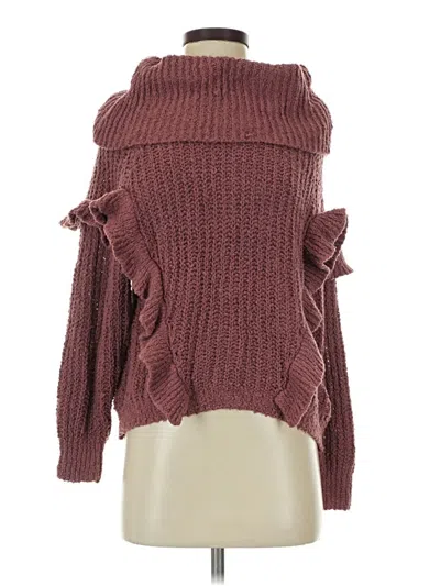 Pre-owned Express Turtleneck Sweater In Burgundy