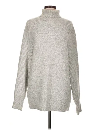 Pre-owned Express Turtleneck Sweater In Gray