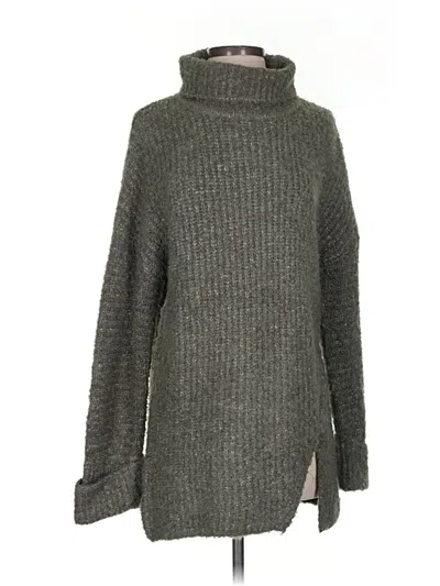 Pre-owned Express Turtleneck Sweater In Green