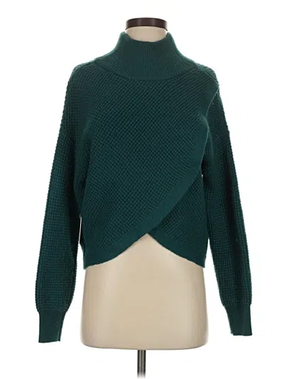 Pre-owned Express Turtleneck Sweater In Green