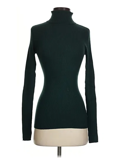 Pre-owned Express Turtleneck Sweater In Green