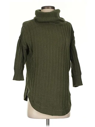 Pre-owned Express Turtleneck Sweater In Green