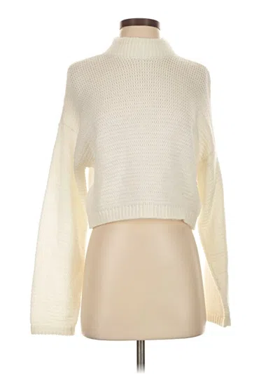 Pre-owned Express Turtleneck Sweater In White