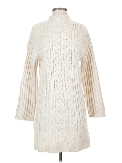 Pre-owned Express Turtleneck Sweater In White