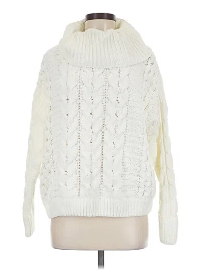 Pre-owned Express Turtleneck Sweater In White