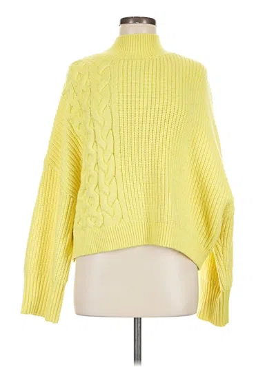 Pre-owned Express Turtleneck Sweater In Yellow