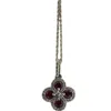 Express Women's Leaf Clover Necklace In White Gold