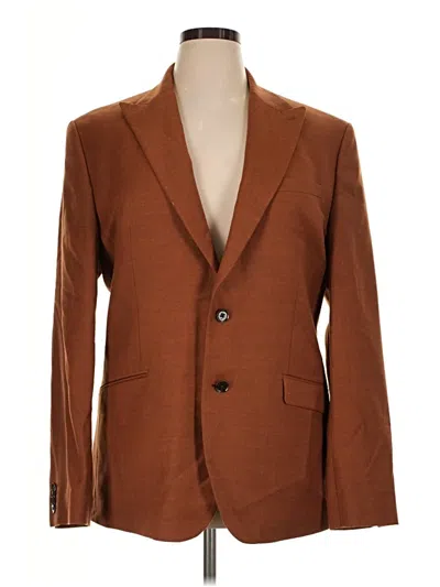 Pre-owned Express Wool Blazer Jacket In Brown