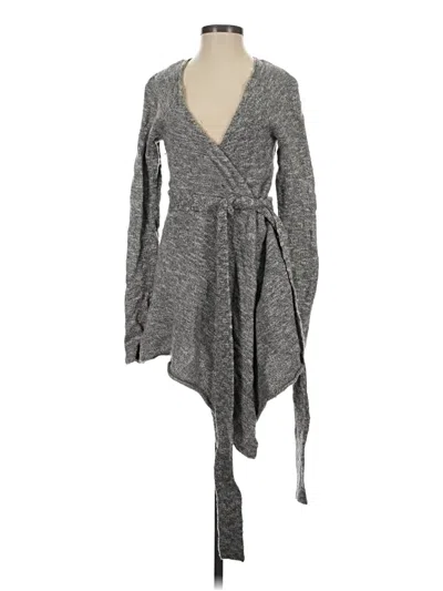 Pre-owned Express Wool Cardigan Sweater In Gray