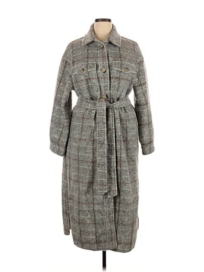 Pre-owned Express Wool Coat In Gray