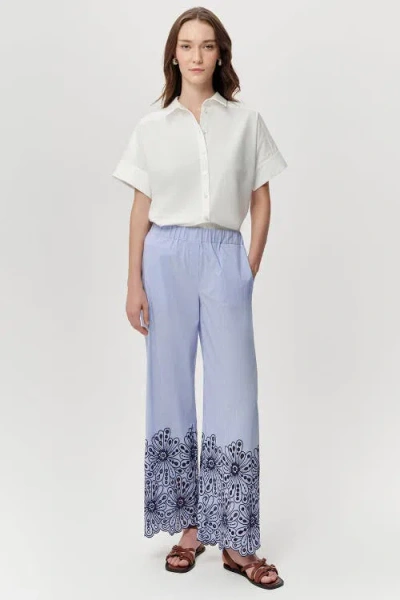 Exquise Abrial Elastic Waist Straight Leg Pants In White