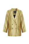 Exquise Adale Wrap Front Blazer In Gold