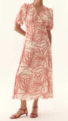 Exquise Adaline V-neck Midi Dress In Pink In Pink