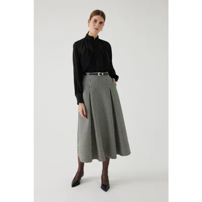 Exquise Adesina A Line Midi Skirt In Gray