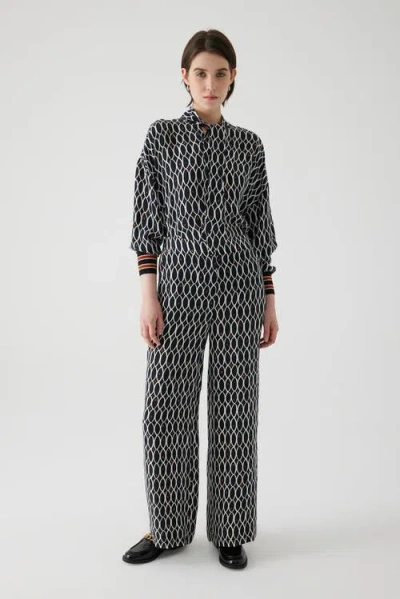 Exquise Adia Pants Geometric Patterned Palazzo Pants In Multi