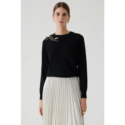 Exquise Afsaneh Hand Embroidered Blouse In Black