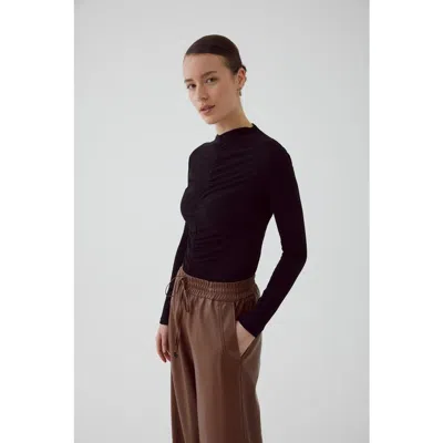 Exquise Aglaia Tulle Blouse In Black