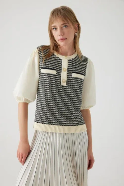 Exquise Ahlai Balloon Sleeve Blouse In Multi