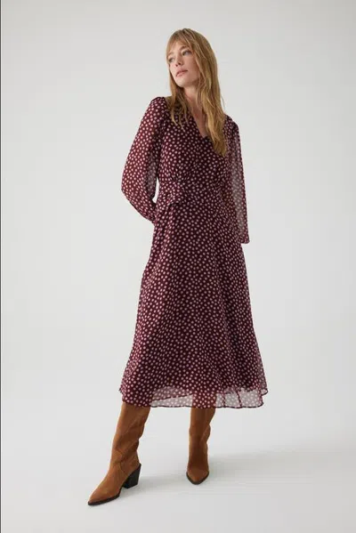 Exquise Aiyanna Chiffon Midi Dress In Red