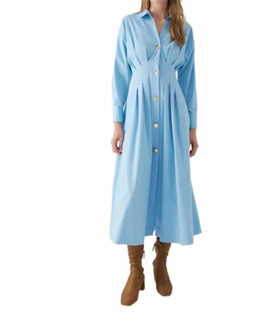 Exquise Alba Long Sleeve Dress In Blue