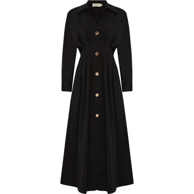 Exquise Alba Midi Shirt Dress In Blue