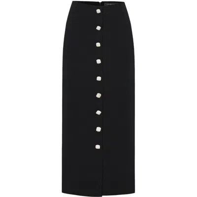 Exquise Alibeth  Midi Pencil Skirt In Black