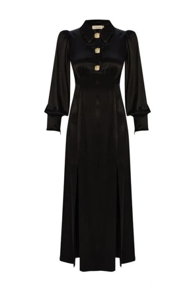 Exquise Alivia Midi Dress In Black