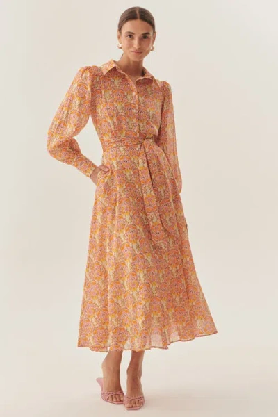 Exquise Allison Midi Dress In Orange