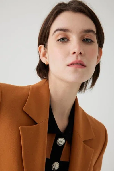 Exquise Alona Blazer Jacket In Brown