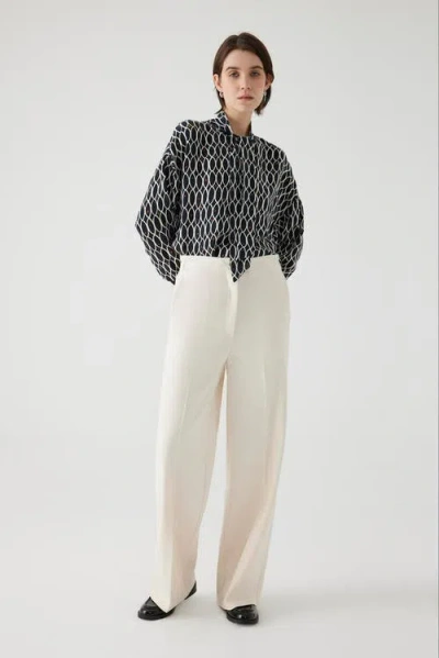Exquise Alta Pants High Waist Wide Leg Pants In White