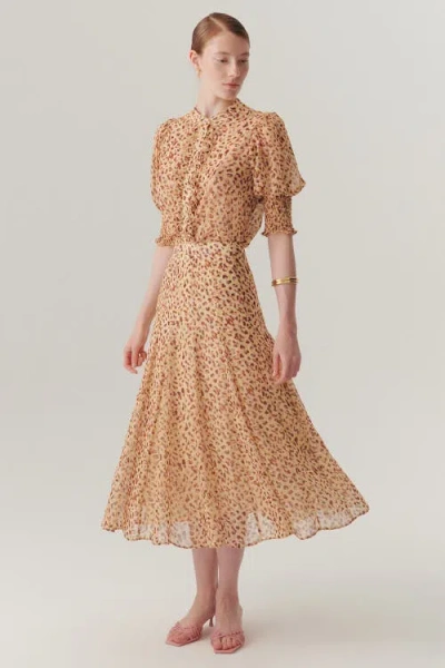 Exquise Arianna Midi Skirt In Brown