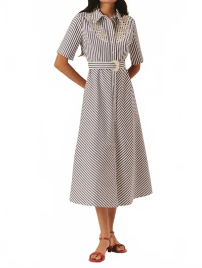 Exquise Arielle Midi Dress In Navy In Blue