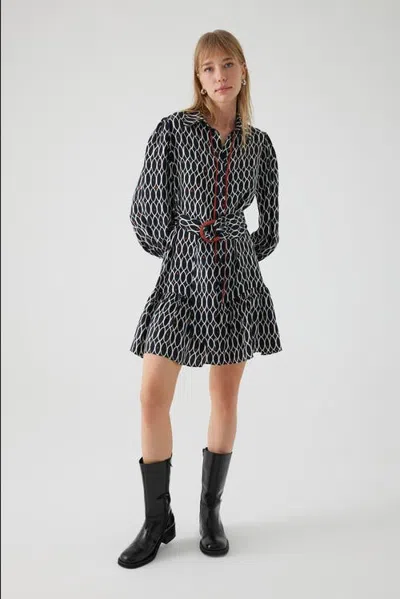 Exquise Astrid Satin Mini Dress In Black