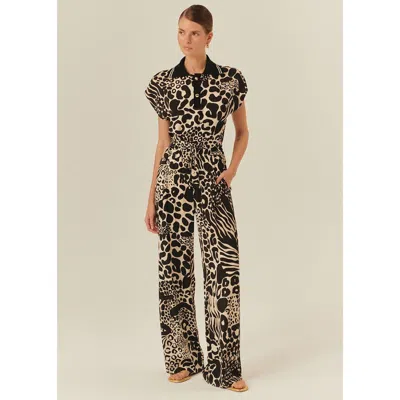 Exquise Averie Tailored Linen Palazzo Pants In Multi