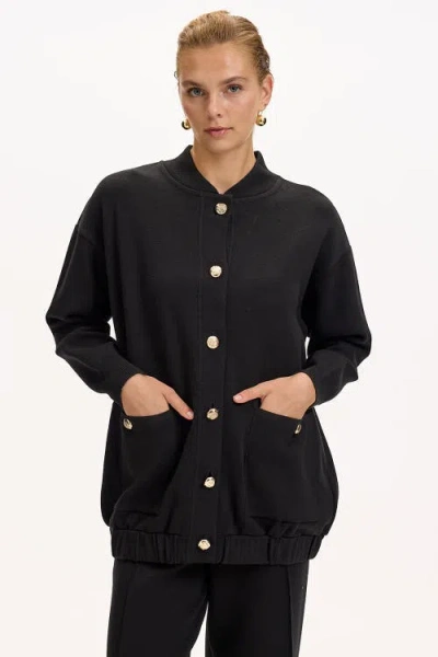 Exquise Barbara Knit Cardigan In Black
